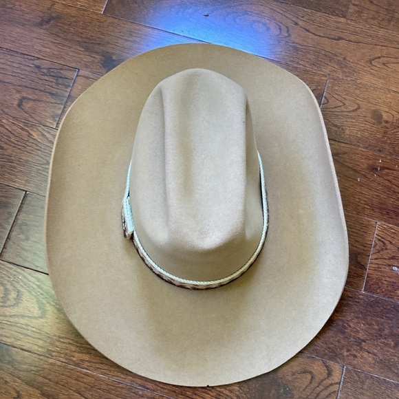 Resistol Pawnee Puma Western Hat Size 6 5/8 Tan Wool Felt Vintage Cowboy Hat - Picture 3 of 12